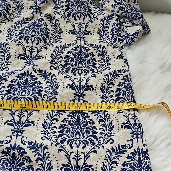 SHEIN Tan and Navy Blue Print Dress - Picture 11 of 14